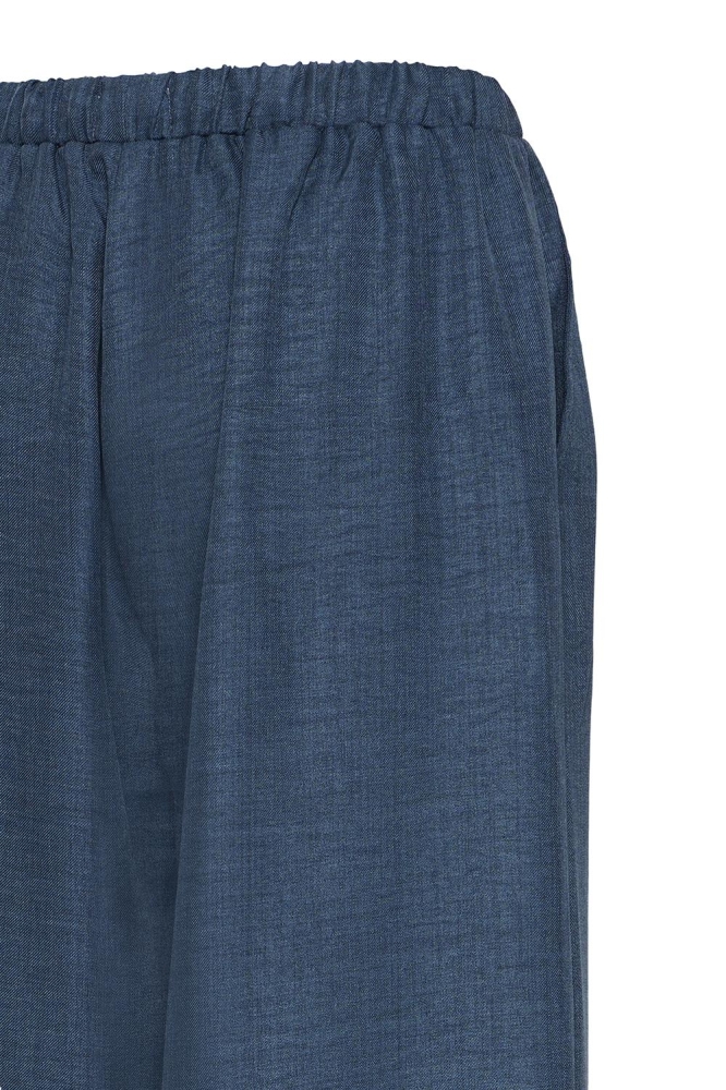 Ichi blauwe dames broek | Close up