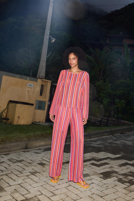 Ichi multi color dames broek | Model