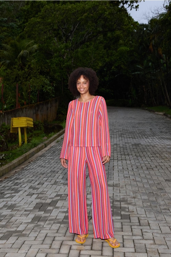 Ichi multi color dames broek | Model