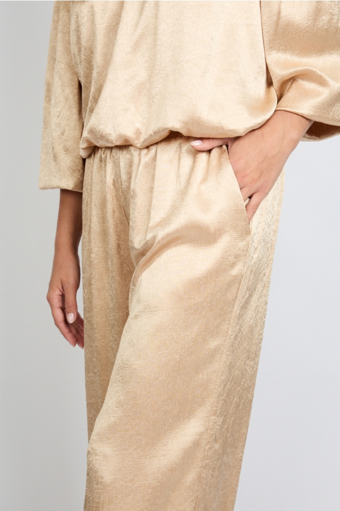 Fluresk gouden dames broek | Close up