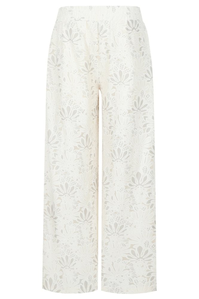 Fluresk witte dames broek | Vooraanzicht