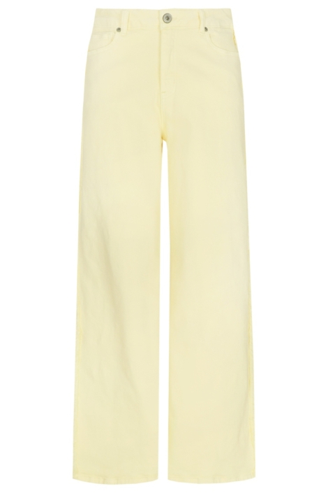 Fluresk gele dames broek | Achteraanzicht