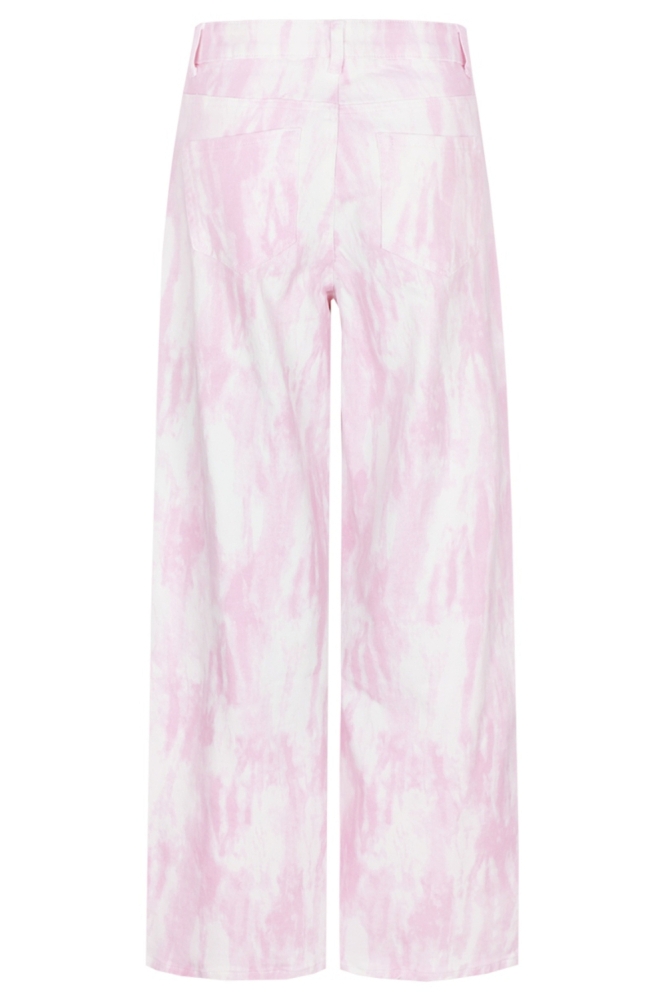 Fluresk roze dames jeans | Achteraanzicht