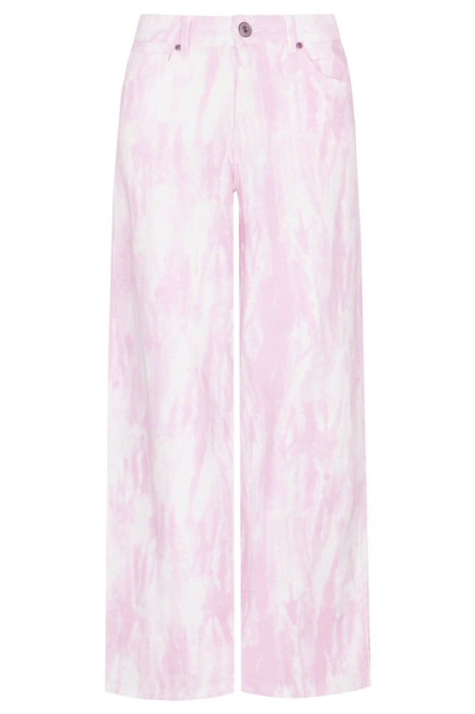 Fluresk roze dames jeans | Vooraanzicht