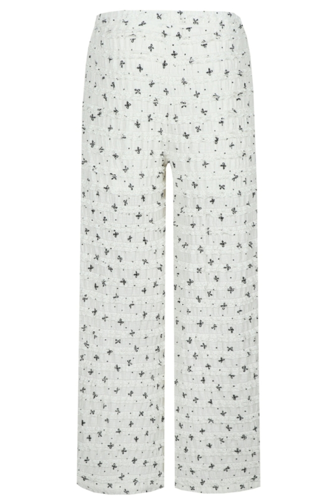 Fluresk witte dames broek | Achteraanzicht
