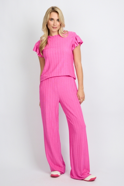 Fluresk roze dames broek | Model