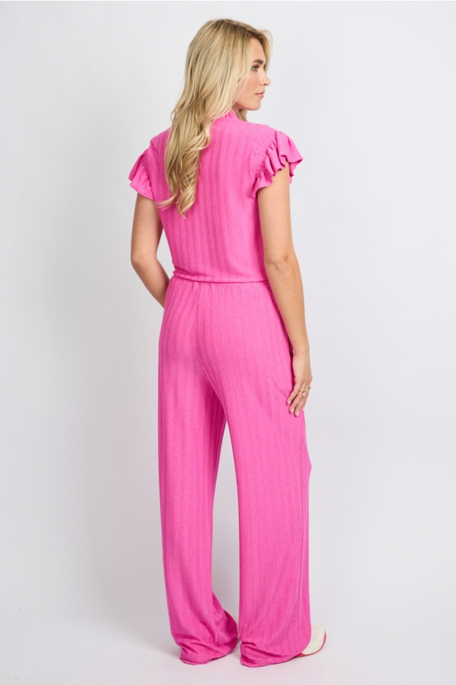 Fluresk roze dames broek | Model