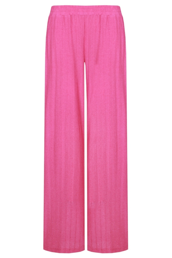 Fluresk roze dames broek | Achteraanzicht