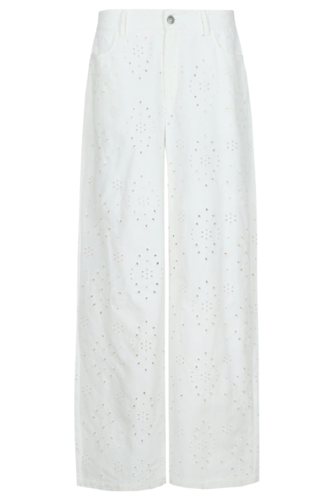 Fluresk witte dames broek | Vooraanzicht
