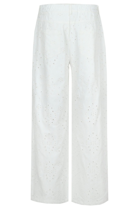 Fluresk witte dames broek | Achteraanzicht