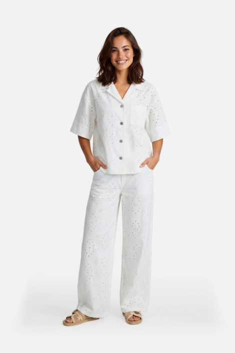 Fluresk witte dames broek | Model