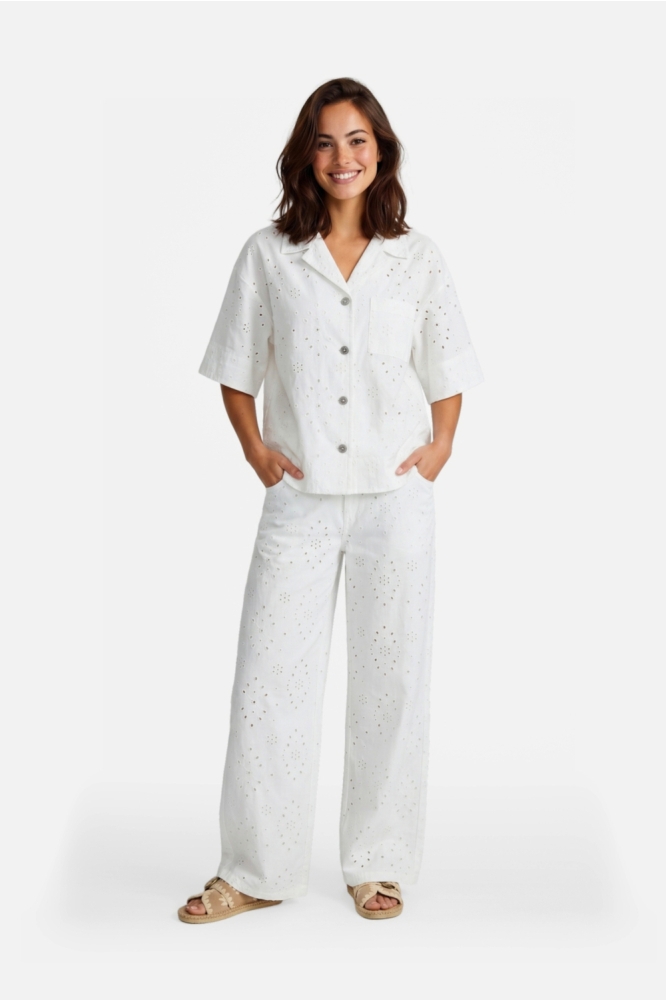 Fluresk witte dames broek | Model