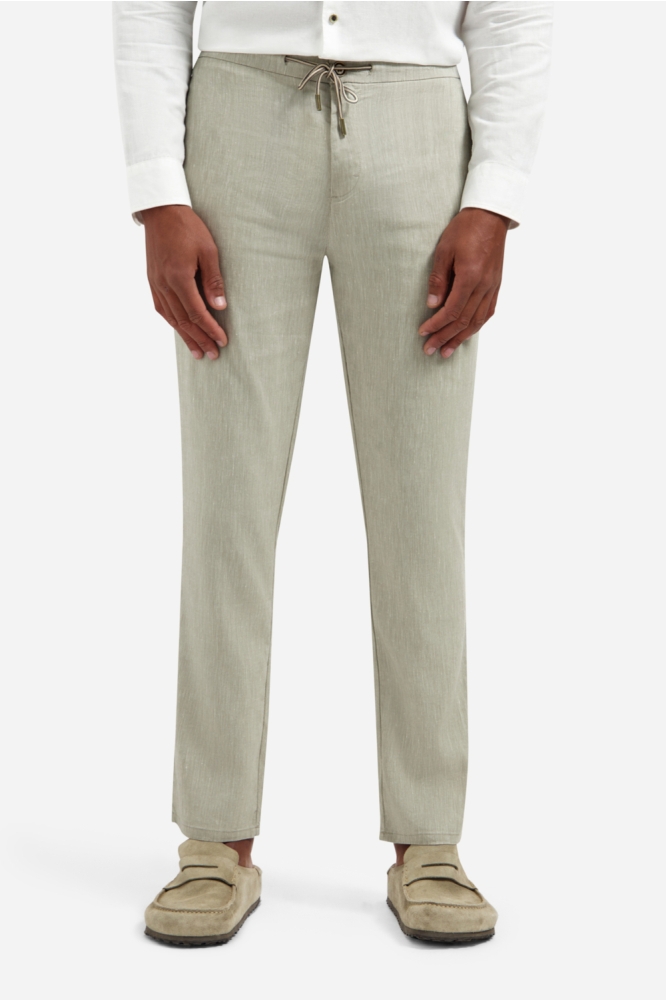 NO-EXCESS taupe heren broek | Model vooraanzicht