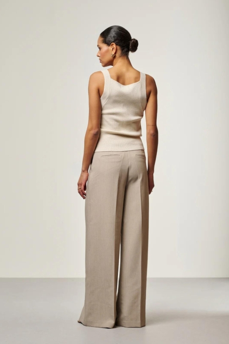 Aaiko beige dames broek | Model achteraanzicht