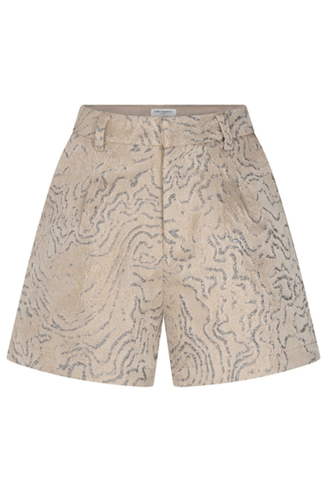 Lofty Manner zilveren dames korte broek | Vooraanzicht