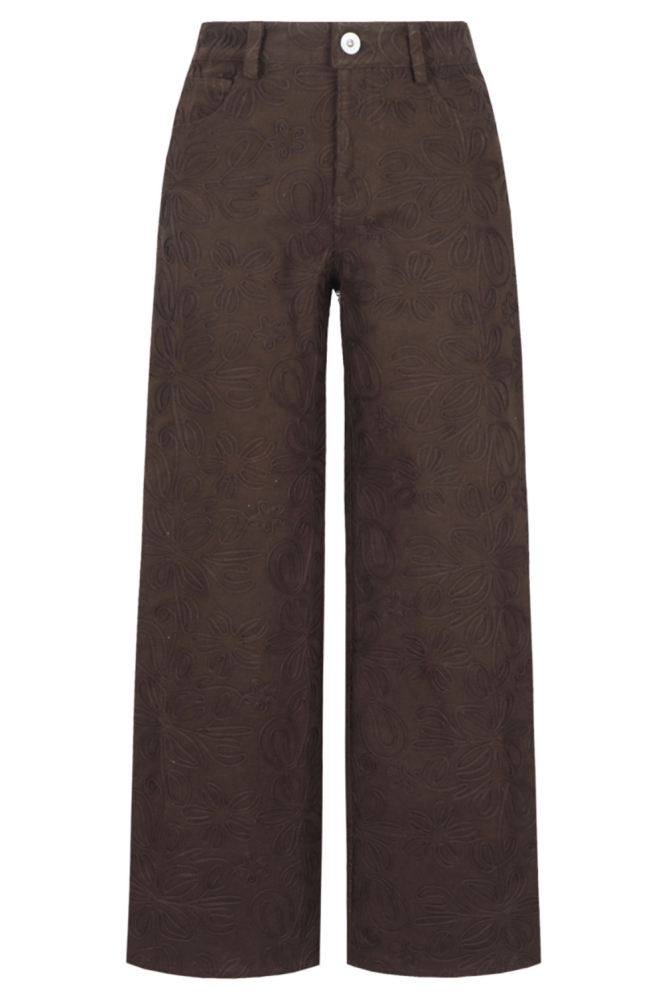 Fluresk bruine dames jeans | Vooraanzicht