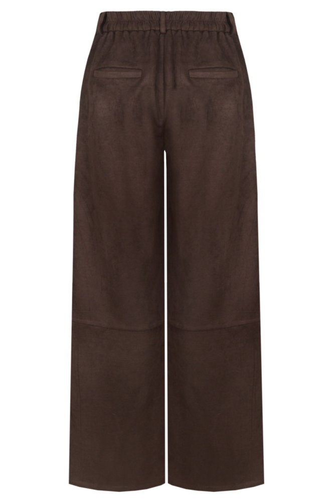Fluresk bruine dames broek | Achteraanzicht