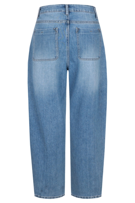 Fluresk blauwe dames jeans | Achteraanzicht