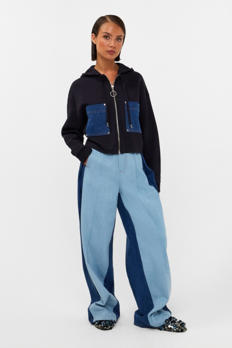 Studio Amaya blauwe dames broek | Model