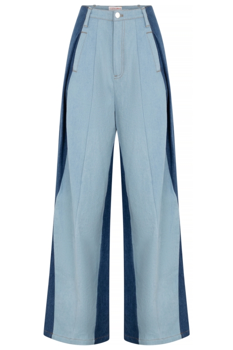 Studio Amaya blauwe dames broek | Vooraanzicht