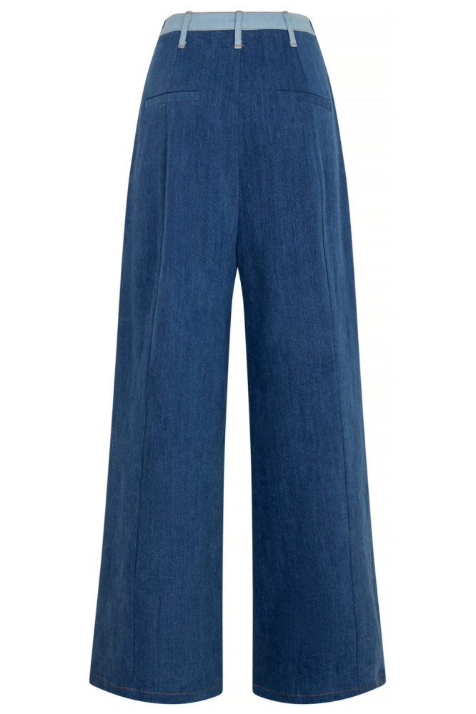 Studio Amaya blauwe dames broek | Achteraanzicht
