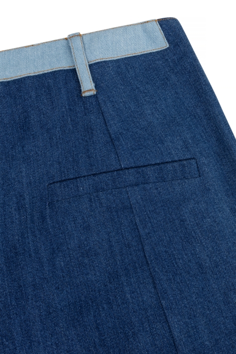 Studio Amaya blauwe dames broek | Close up
