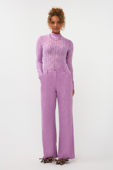 Ydence paarse dames broek | Model