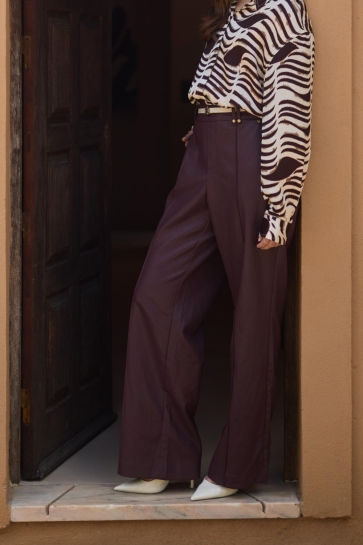 Nukus Broek JILL PANTS PU NKF09061 333 cherry