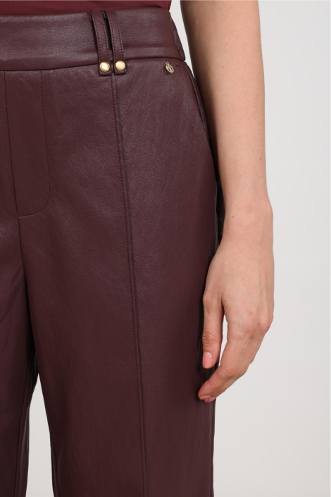 Nukus bordeaux dames broek | Close up