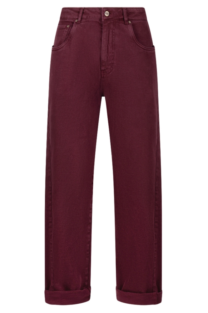 Nukus bordeaux dames jeans | Vooraanzicht