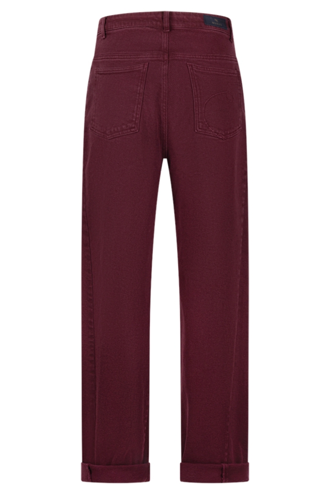Nukus bordeaux dames jeans | Achteraanzicht