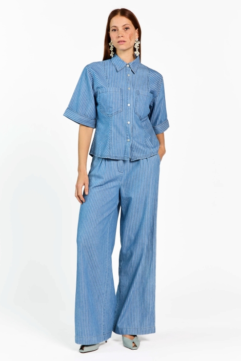 Aaiko blauwe dames broek | Model