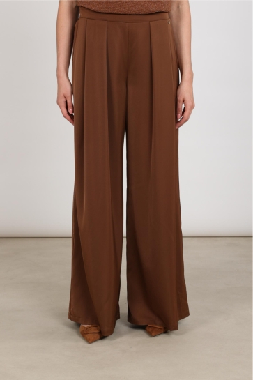 Nukus Broek JUNE PANTS SHINY NKF09068 ESPRESSO