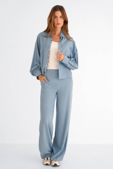 Zizo blauwe dames broek | Model