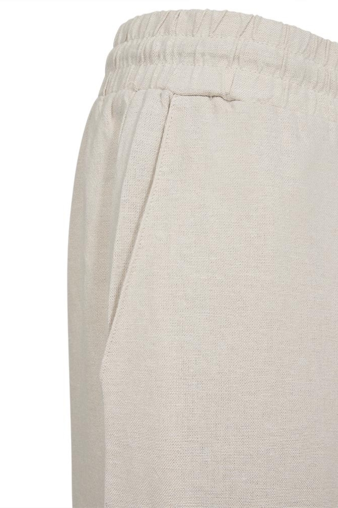 Freequent beige dames broek | Close up
