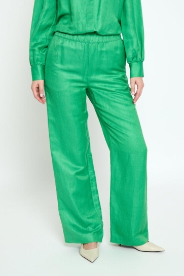 Minus Broek SABBI LINEN PANT MI6550 3032 GREENBRIAR