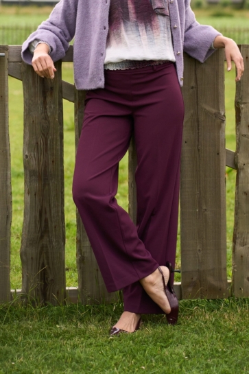 NED Broek CASPER RMB CREPE WOVEN ELASTAN 26W2 U245 01 821 grape wine
