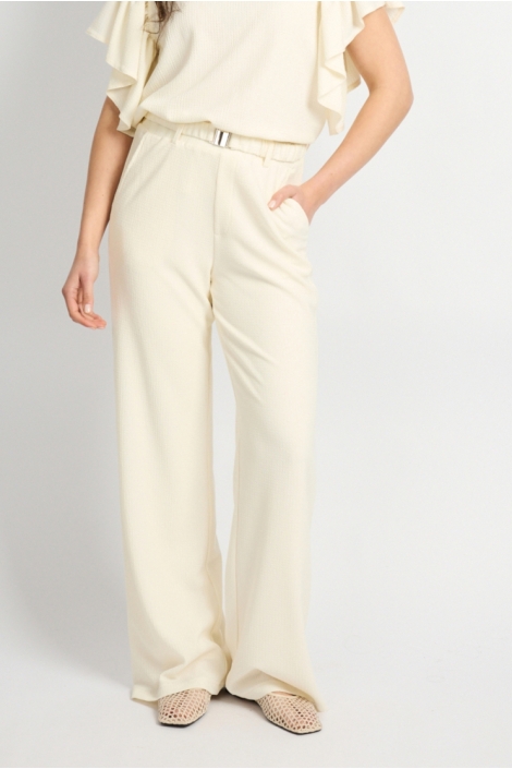 C&S The Label beige dames broek | Model vooraanzicht