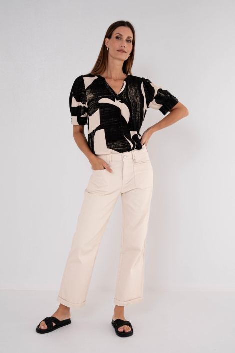 Zizo ecru dames broek | Model