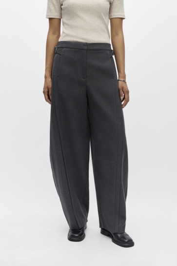 Object Broek OBJKAVIN MW BARREL PANTS 147 23050079 Dark Grey Melange