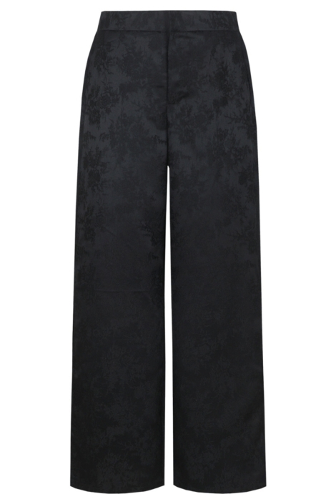 Fluresk zwarte dames broek | Vooraanzicht