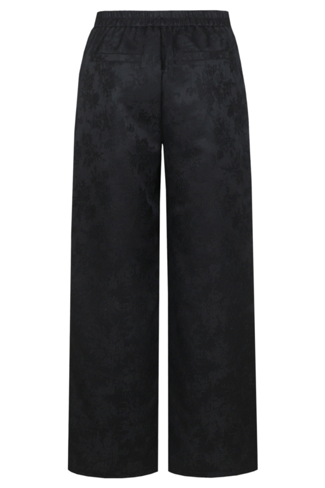 Fluresk zwarte dames broek | Achteraanzicht