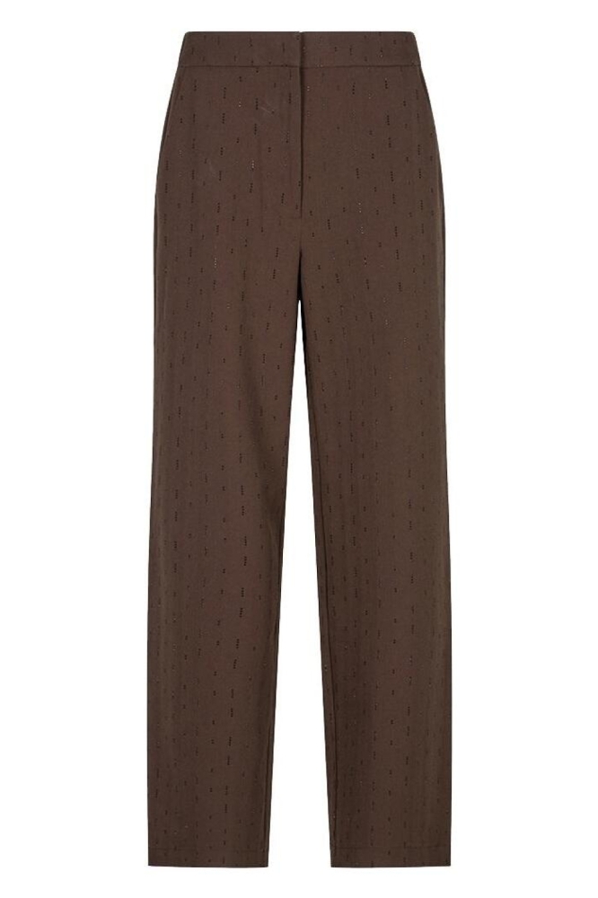 EsQualo bruine dames broek | Vooraanzicht