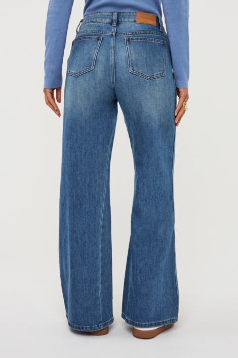 EsQualo blauwe dames jeans | Model achteraanzicht