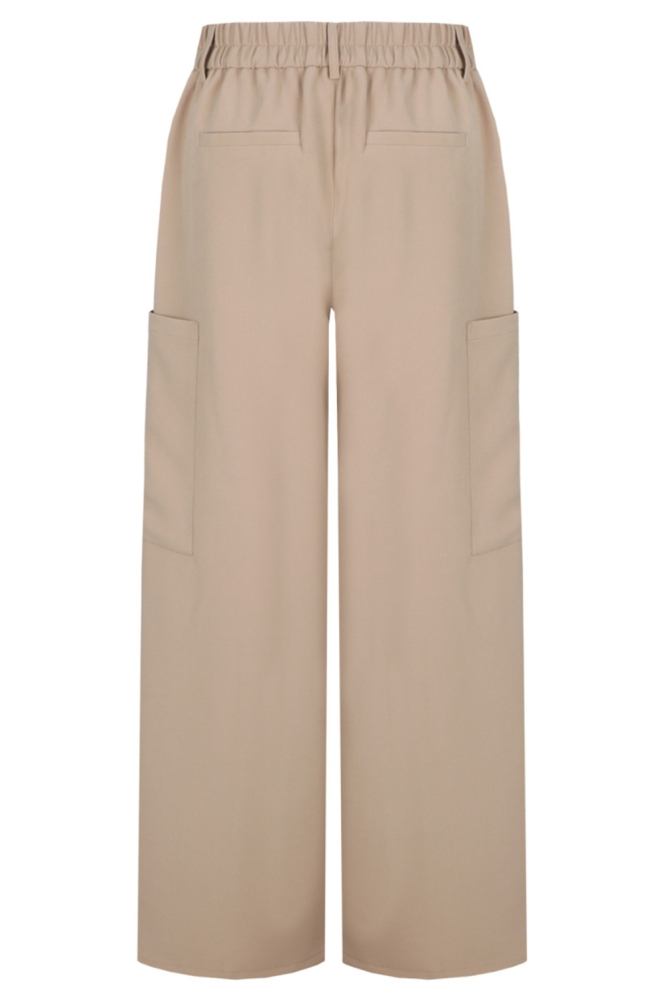 Fluresk camel dames broek | Achteraanzicht