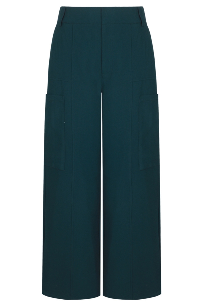 Fluresk groene dames broek | Vooraanzicht