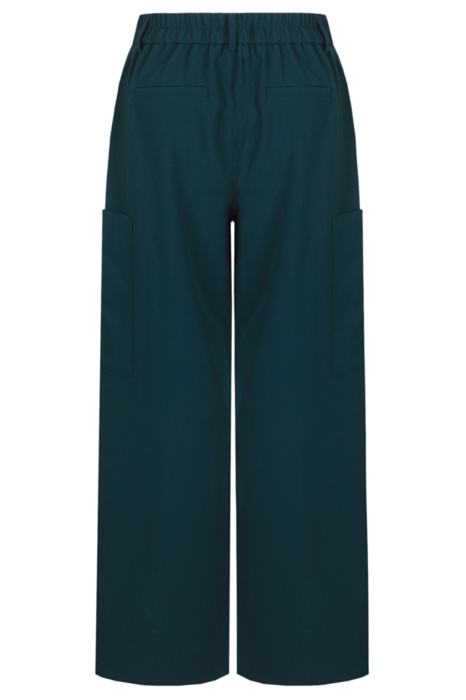 Fluresk groene dames broek | Achteraanzicht