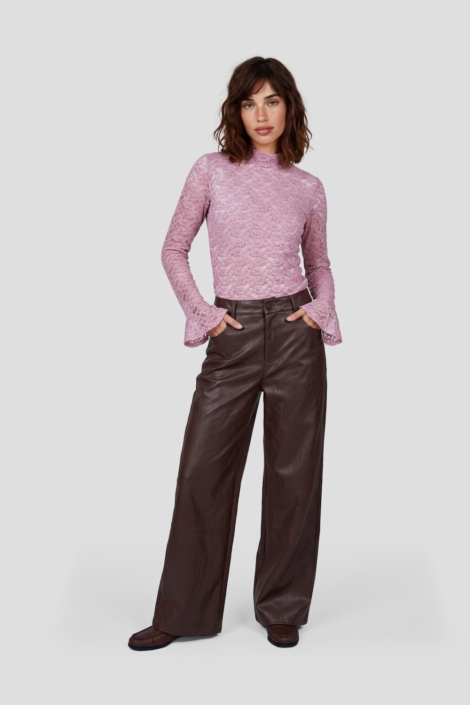 Fluresk bordeaux dames broek | Model
