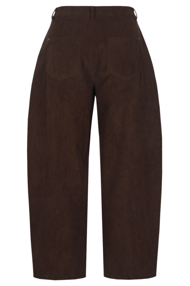 Fluresk bruine dames broek | Achteraanzicht
