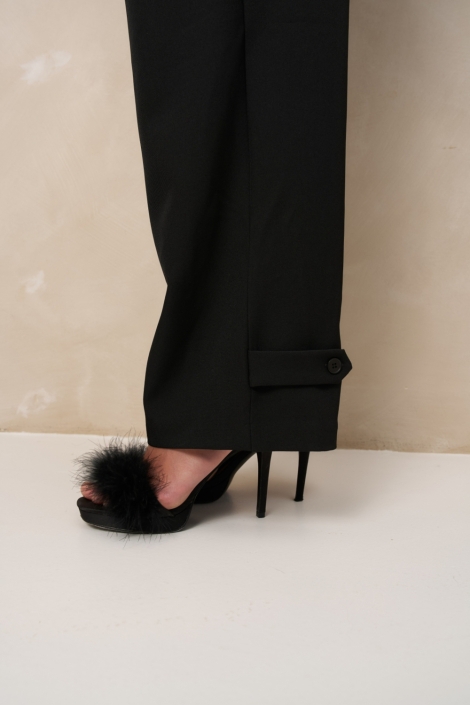 Lofty Manner zwarte dames broek | Close up